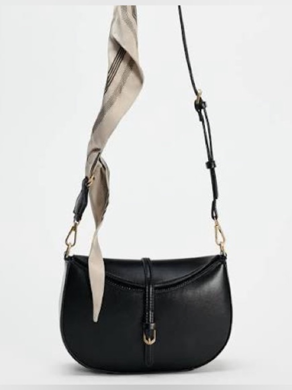 Classic Black faux Leather Crossbody Bag